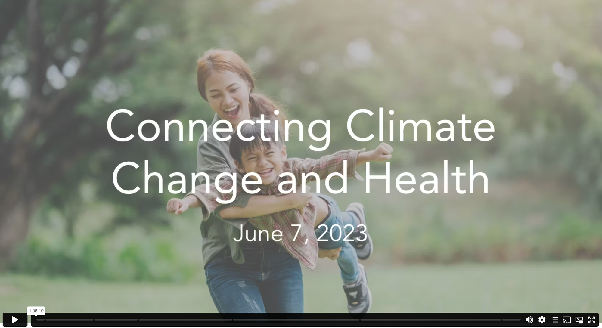 Connecting Climate Change and Health Series Launch